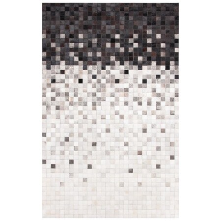 Safavieh 3 x 5 ft. Studio Leather 813A Hand Woven Rectangle Area Rug Ivory & Black STL813A-3